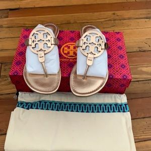 Tory Burch Rose Gold Miller Sandals